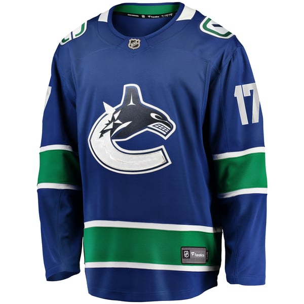 Men's Vancouver Canucks Filip Hronek Fanatics Blue Home Breakaway Jersey - Image 3