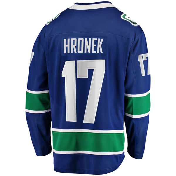 Men's Vancouver Canucks Filip Hronek Fanatics Blue Home Breakaway Jersey - Image 4