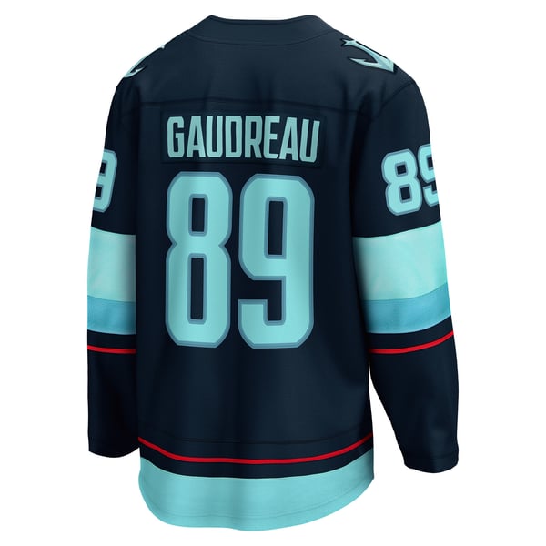 Men's Seattle Kraken Frederick Gaudreau Fanatics Deep Sea Blue Home Breakaway Jersey - Image 4