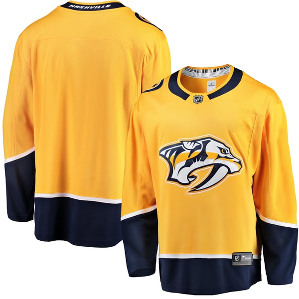 Men's Nashville Predators Fanatics Gold Breakaway Home Jersey - Image 2