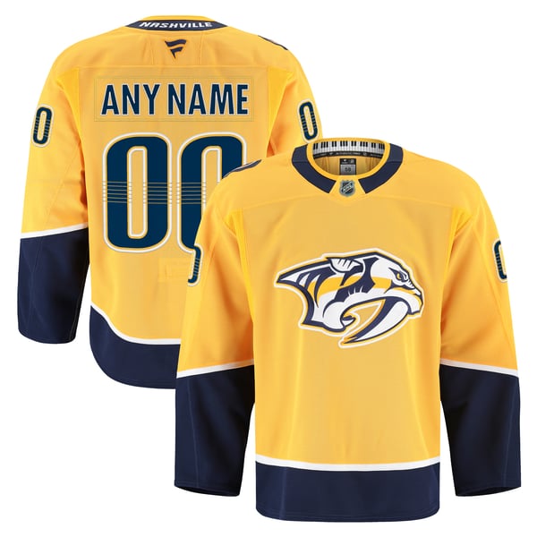 Men's Nashville Predators Fanatics Gold Home Authentic Pro Custom Jersey - Image 2
