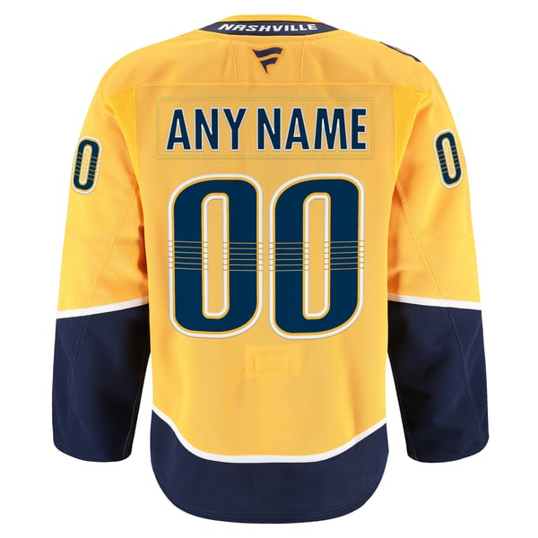 Men's Nashville Predators Fanatics Gold Home Authentic Pro Custom Jersey - Image 4