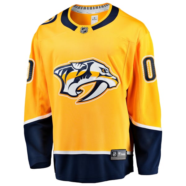 Men's Nashville Predators Fanatics Gold Home Breakaway Custom Jersey - Image 3