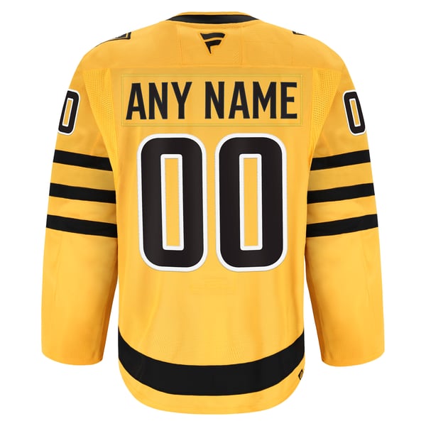 Men's Pittsburgh Penguins Fanatics Gold Alternate Authentic Pro Custom Jersey - Image 4