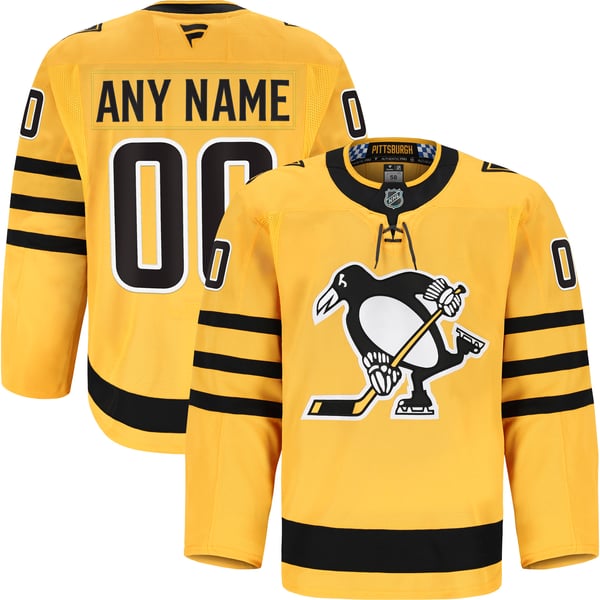 Men's Pittsburgh Penguins Fanatics Gold Alternate Authentic Pro Custom Jersey - Image 1