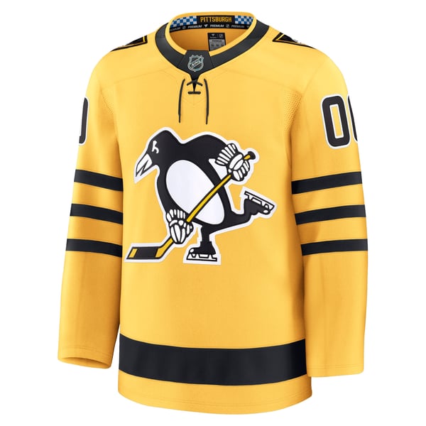 Men's Pittsburgh Penguins Fanatics Gold Alternate Premium Custom Jersey - Image 3