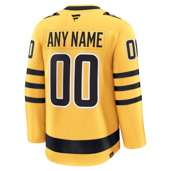 Men's Pittsburgh Penguins Fanatics Gold Alternate Premium Custom Jersey - Image 4