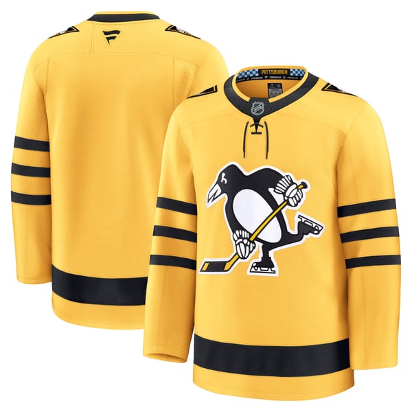 Men's Pittsburgh Penguins Fanatics Gold Alternate Premium Jersey - Image 2