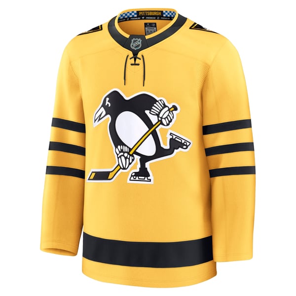 Men's Pittsburgh Penguins Fanatics Gold Alternate Premium Jersey - Image 3