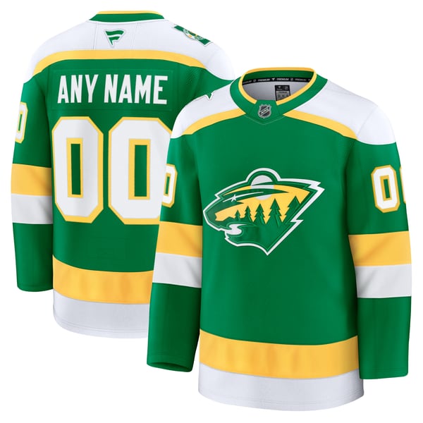 Men's Minnesota Wild Fanatics Green Alternate Premium Custom Jersey - Image 1