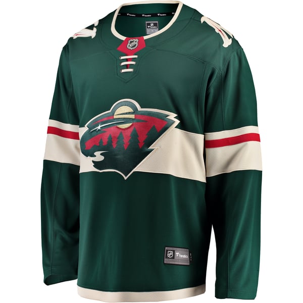 Men's Minnesota Wild Fanatics Green Breakaway Home Jersey - Image 3