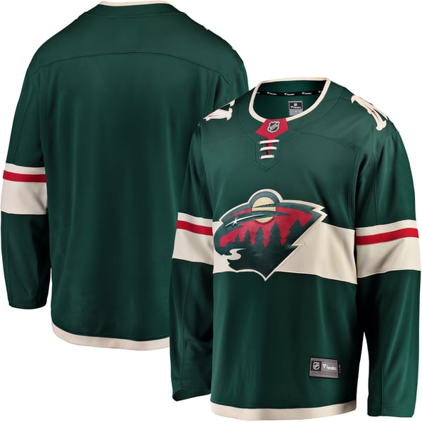 Men's Minnesota Wild Fanatics Green Breakaway Home Jersey - Image 1