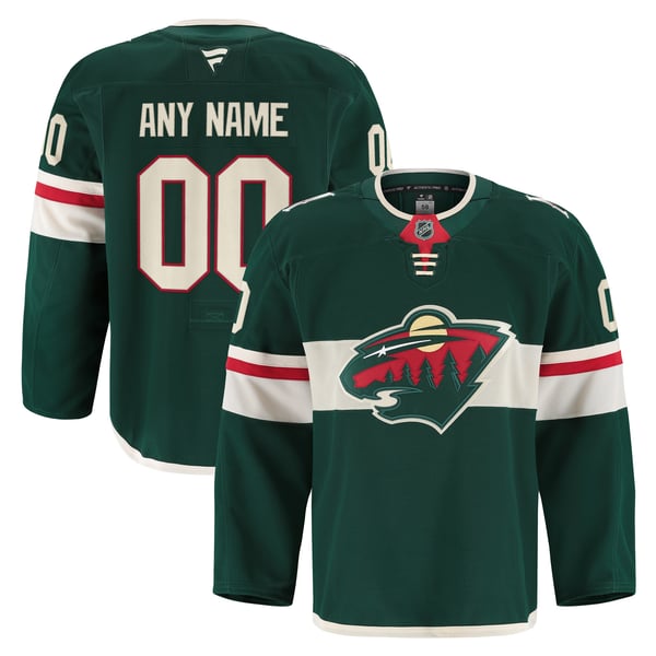 Men's Minnesota Wild Fanatics Green Home Authentic Pro Custom Jersey - Image 2
