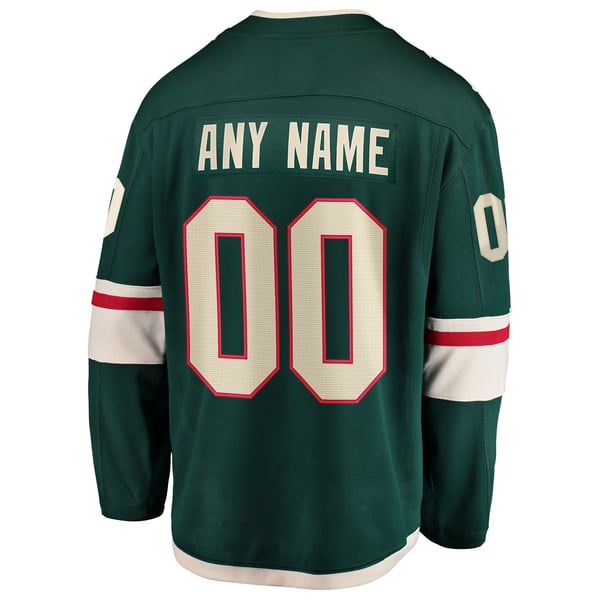 Men's Minnesota Wild Fanatics Green Home Breakaway Custom Jersey - Image 4