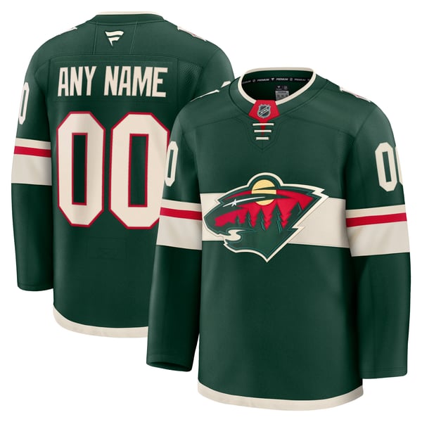 Men's Minnesota Wild Fanatics Green Home Premium Custom Jersey - Image 2