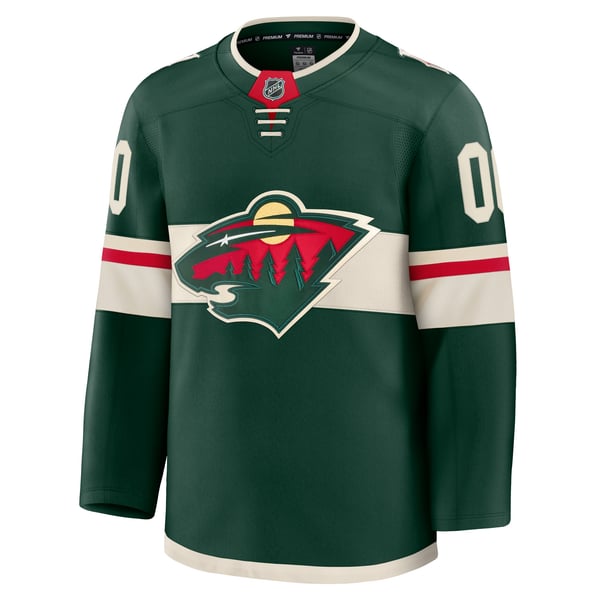 Men's Minnesota Wild Fanatics Green Home Premium Custom Jersey - Image 3