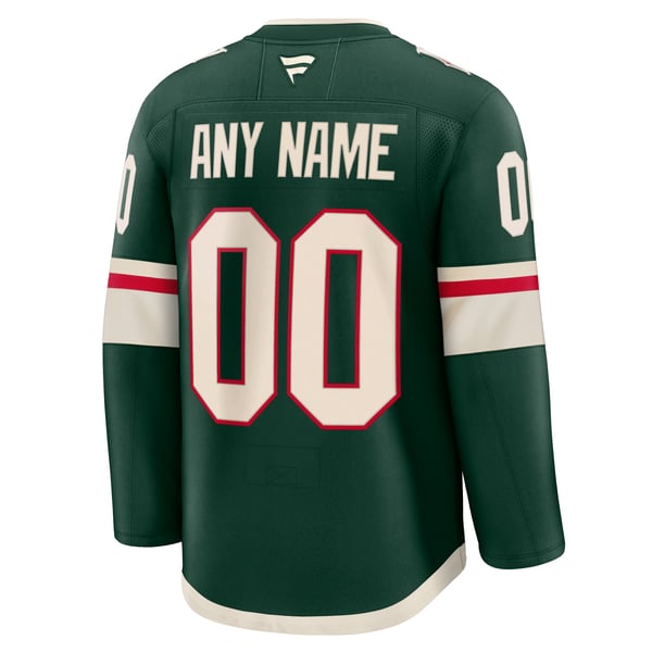 Men's Minnesota Wild Fanatics Green Home Premium Custom Jersey - Image 4