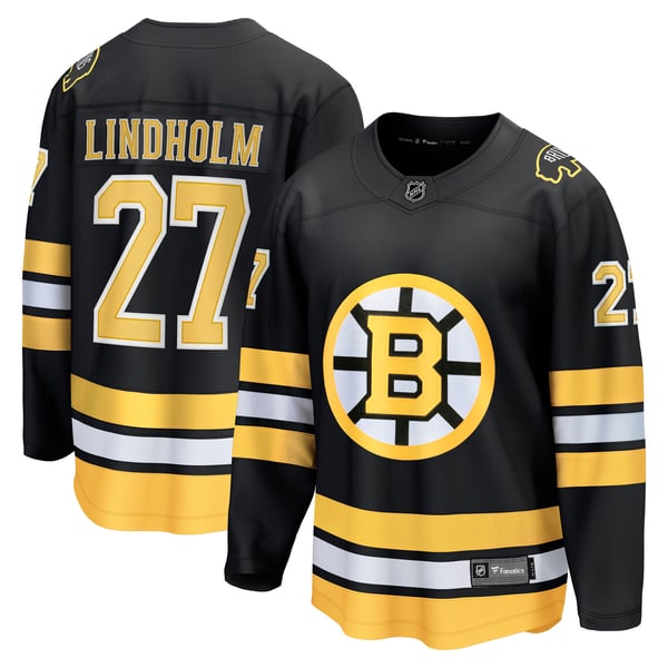 Men's Boston Bruins Hampus Lindholm Fanatics Black Home Breakaway Player Jersey
