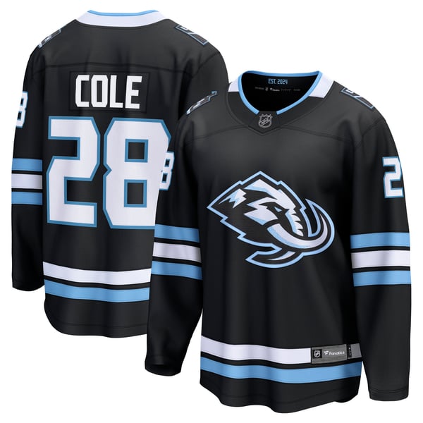 Men's Utah Mammoth Ian Cole Fanatics Black Home Breakaway Player Jersey - Image 1