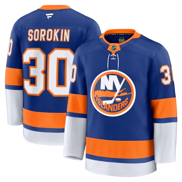 Men's New York Islanders Ilya Sorokin Fanatics Royal Home Premium Jersey - Image 1