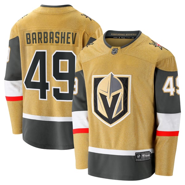 Men's Vegas Golden Knights Ivan Barbashev Fanatics Gold Home Breakaway Jersey - Image 2