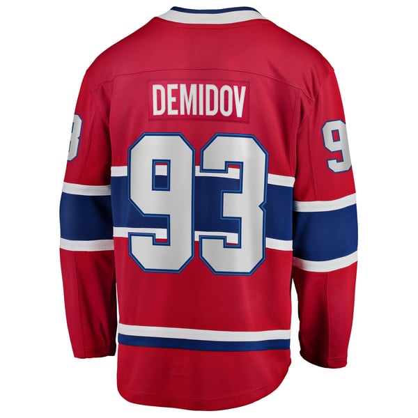 Men's Montreal Canadiens Ivan Demidov Fanatics Red Home Breakaway Jersey - Image 4
