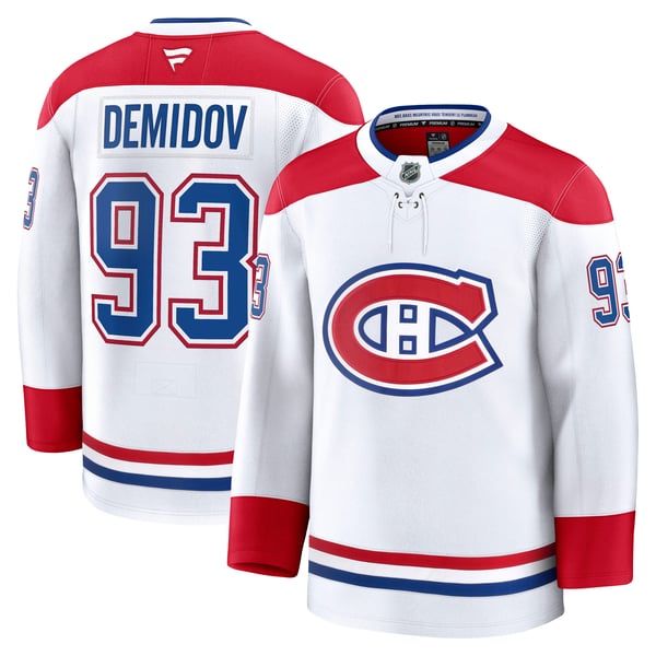 Men's Montreal Canadiens Ivan Demidov Fanatics White Away Premium Jersey - Image 2
