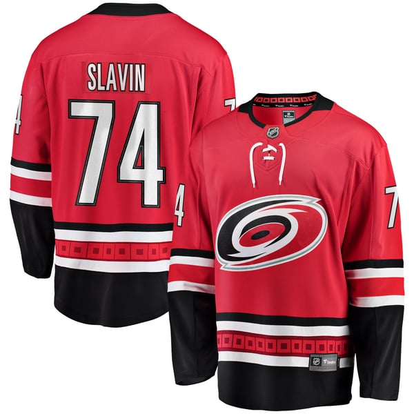 Men's Carolina Hurricanes Jaccob Slavin Fanatics Red Alternate Breakaway Player Jersey - Image 1