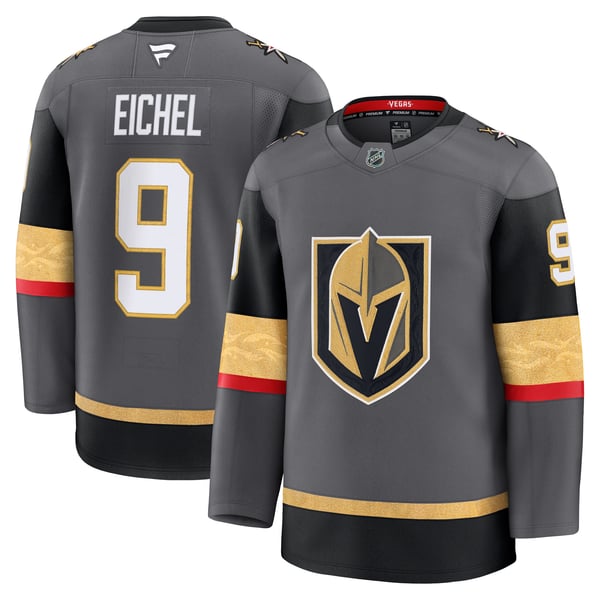 Men's Vegas Golden Knights Jack Eichel Fanatics Gray Alternate Premium Jersey - Image 2
