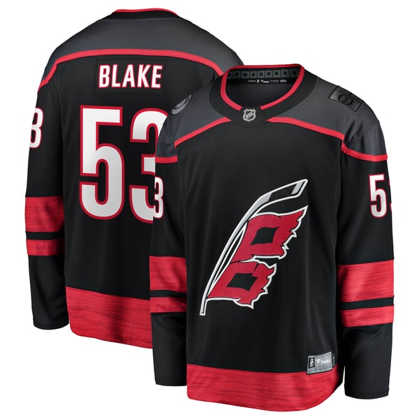Men's Carolina Hurricanes Jackson Blake Fanatics Black Home Breakaway Jersey - Image 2