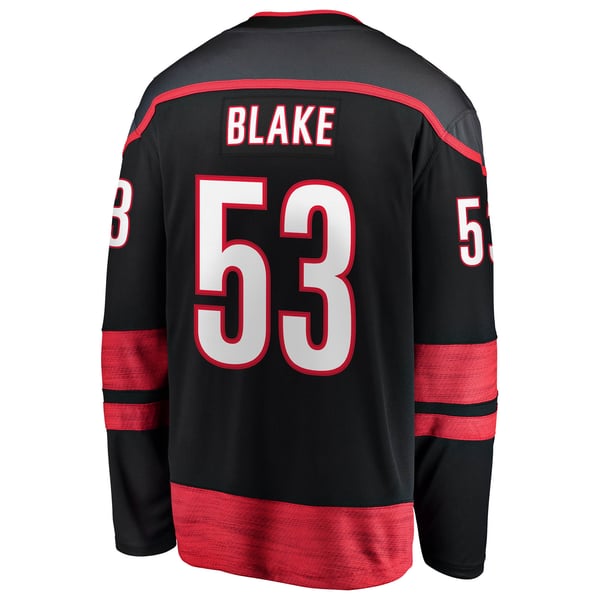 Men's Carolina Hurricanes Jackson Blake Fanatics Black Home Breakaway Jersey - Image 4