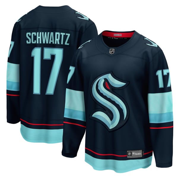 Men's Seattle Kraken Jaden Schwartz Fanatics Navy Home Breakaway Player Jersey - Image 2