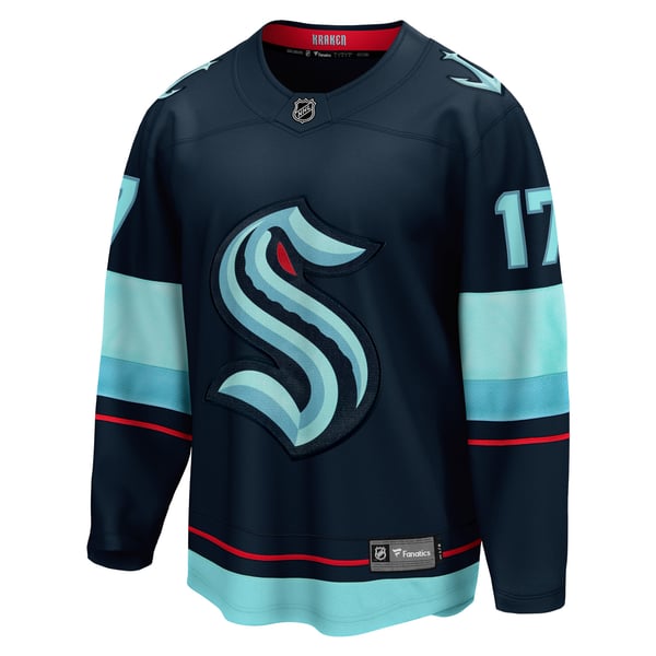 Men's Seattle Kraken Jaden Schwartz Fanatics Navy Home Breakaway Player Jersey - Image 3