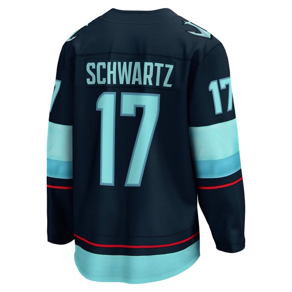 Men's Seattle Kraken Jaden Schwartz Fanatics Navy Home Breakaway Player Jersey - Image 4