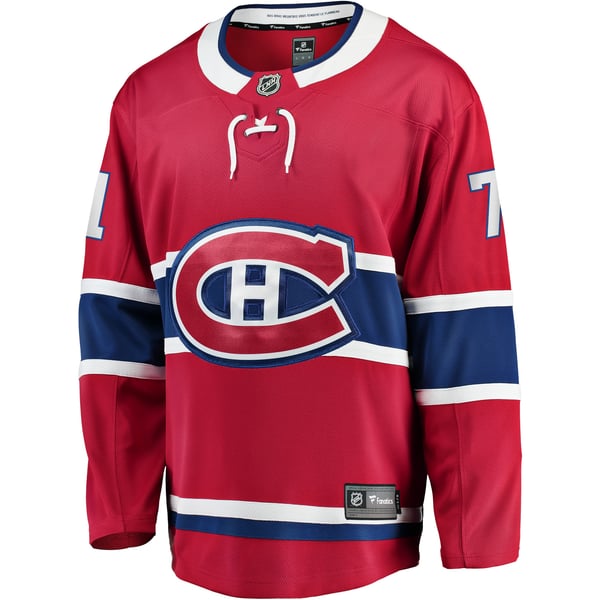 Men's Montreal Canadiens Jake Evans Fanatics Red Home Breakaway Player Jersey - Image 3