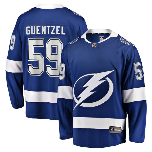 Men's Tampa Bay Lightning Jake Guentzel Fanatics Blue Home Premier Breakaway Player Jersey - Image 2