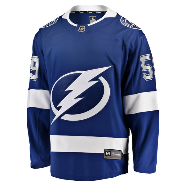 Men's Tampa Bay Lightning Jake Guentzel Fanatics Blue Home Premier Breakaway Player Jersey - Image 3