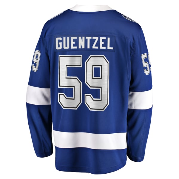 Men's Tampa Bay Lightning Jake Guentzel Fanatics Blue Home Premier Breakaway Player Jersey - Image 4