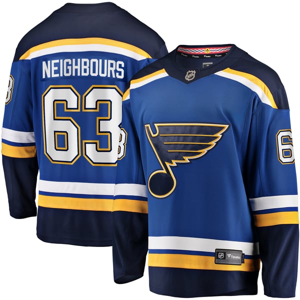 Men's St. Louis Blues Jake Neighbours Fanatics Blue Home Premier Breakaway Player Jersey - Image 1