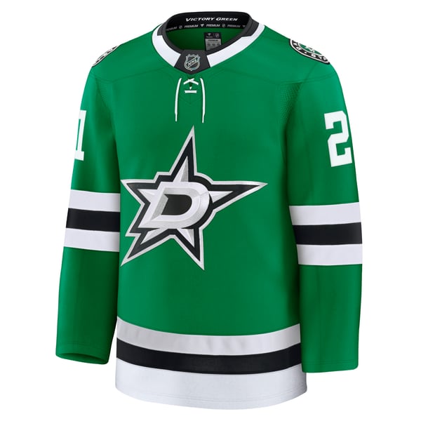 Men's Dallas Stars Jake Oettinger Fanatics Kelly Green Home Premium Jersey - Image 3