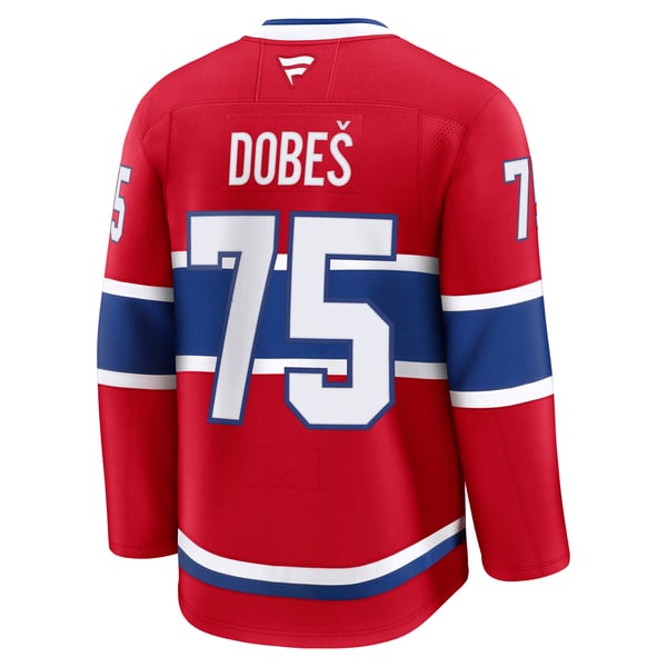 Men's Montreal Canadiens Jakub Dobes Fanatics Red  Premium Jersey - Image 4