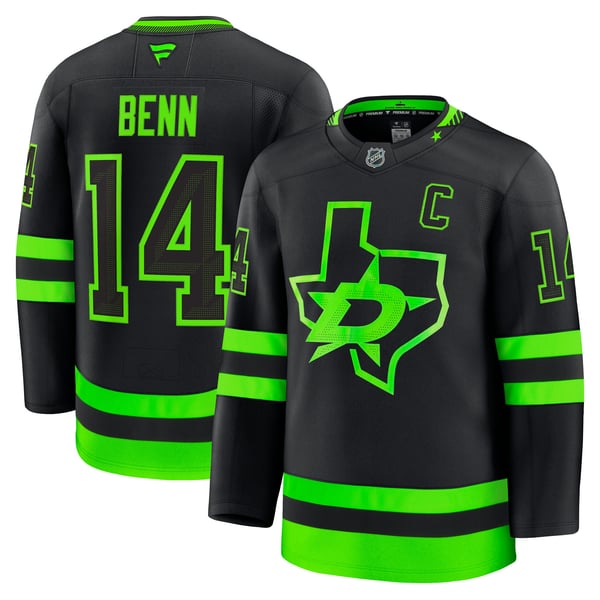 Men's Dallas Stars Jamie Benn Fanatics Black Alternate Premium Jersey - Image 2
