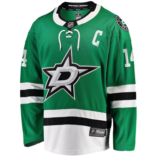 Men's Dallas Stars Jamie Benn Fanatics Kelly Green Captain Patch Home Breakaway Jersey - Image 3