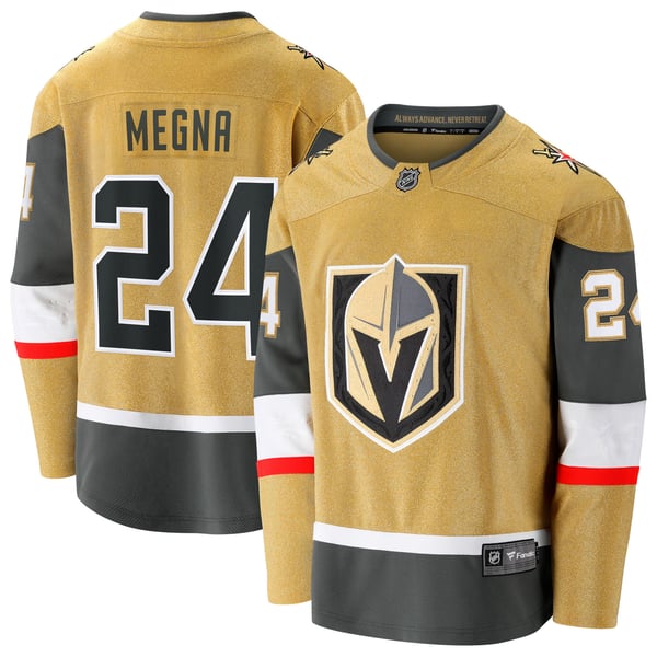 Men's Vegas Golden Knights Jaycob Megna Fanatics Gold Home Breakaway Jersey - Image 2