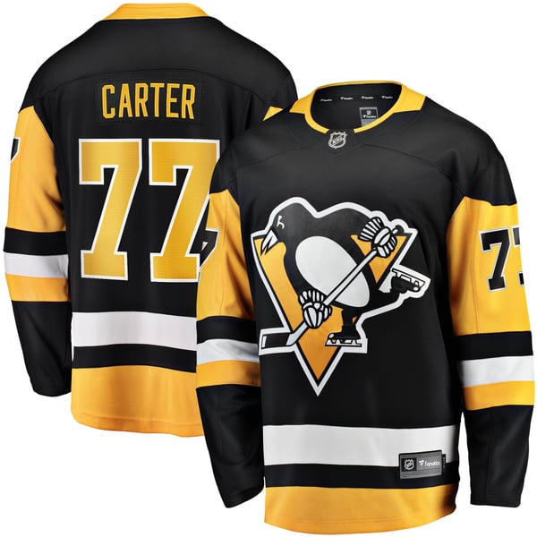 Men's Pittsburgh Penguins Jeff Carter Fanatics Black Home Breakaway Replica Jersey - Image 2