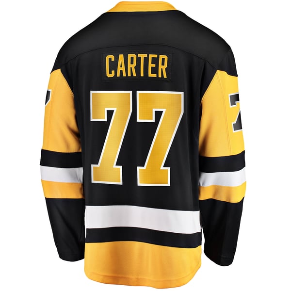 Men's Pittsburgh Penguins Jeff Carter Fanatics Black Home Breakaway Replica Jersey - Image 4