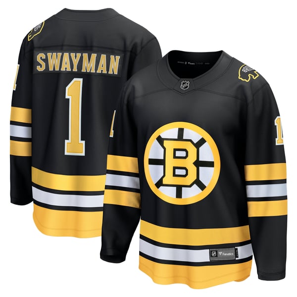 Men's Boston Bruins Jeremy Swayman Fanatics Black Home Breakaway Player Jersey