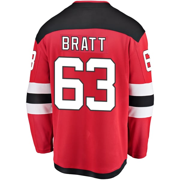Men's New Jersey Devils Jesper Bratt Fanatics Red Home Breakaway Player Jersey - Image 4
