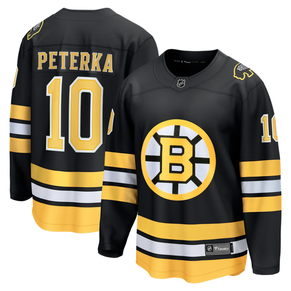 Men's Boston Bruins JJ Peterka Fanatics Black Home Breakaway Jersey