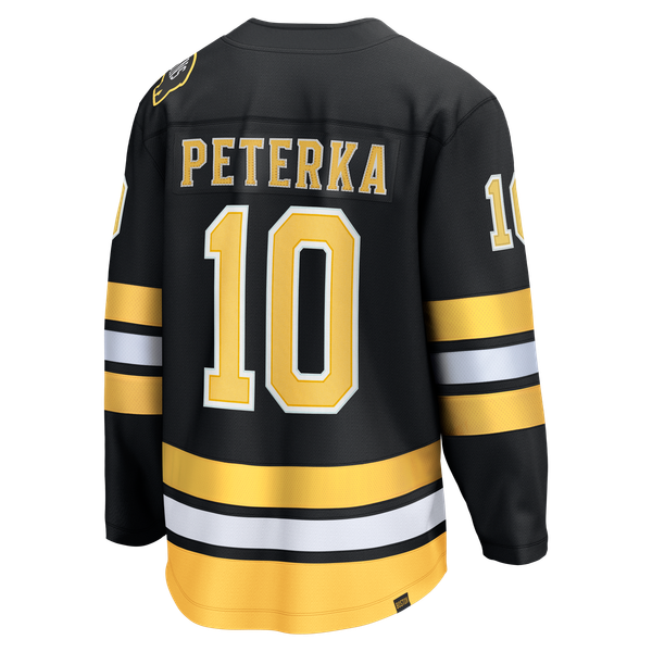 Men's Boston Bruins JJ Peterka Fanatics Black Home Breakaway Jersey